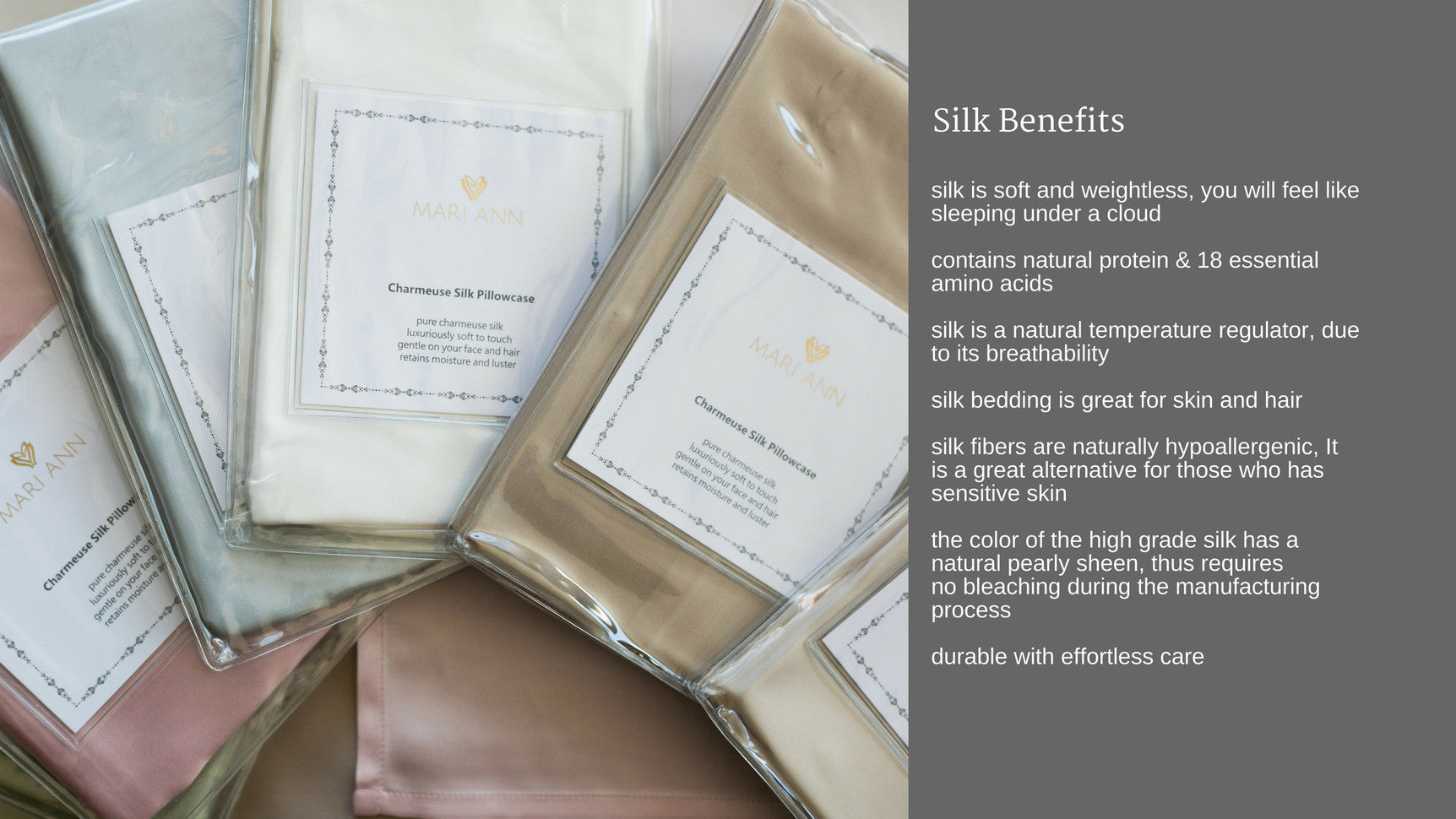 silk comforter with silk cover, Mari Ann
